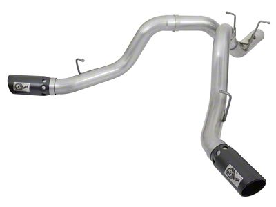 AFE ATLAS 4-Inch DPF-Back Dual Exhaust System with Black Tips; Side Exit (17-19 6.6L Duramax Sierra 2500 HD)