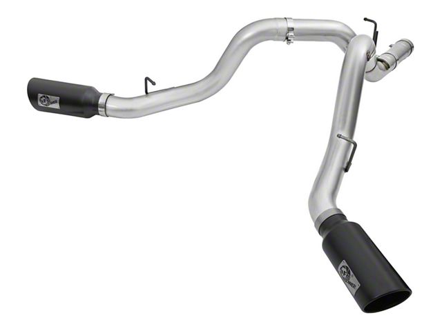 AFE ATLAS 5-Inch DPF-Back Dual Exhaust System with Black Tips; Side Exit (2016 6.6L Duramax Sierra 2500 HD)
