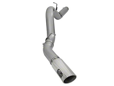AFE Large Bore-HD 5-Inch DPF-Back Single Exhaust System with Polished Tip; Side Exit (2016 6.6L Duramax Sierra 2500 HD)