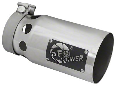 AFE Rebel XD Series 409 Stainless Steel Exhaust Tip; 5-Inch; Polished (Fits 4-Inch Tailpipe)