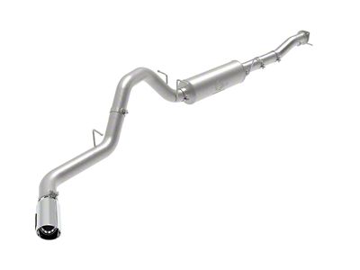 AFE Apollo GT Series 4-Inch Single Exhaust System with Polished Tip; Side Exit (20-24 6.6L Gas Sierra 3500 HD)