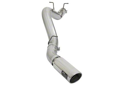 AFE ATLAS 5-Inch DPF-Back Single Exhaust System with Polished Tip; Side Exit (17-19 6.6L Duramax Sierra 3500 HD)