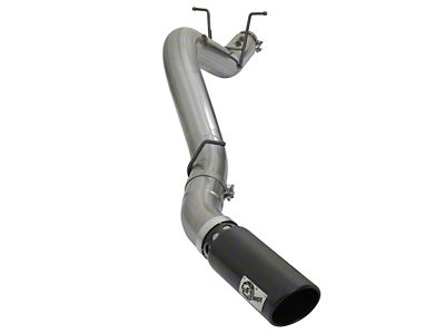 AFE Large Bore-HD 5-Inch DPF-Back Single Exhaust System with Black Tip; Side Exit (17-19 6.6L Duramax Sierra 3500 HD)
