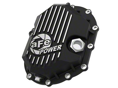 AFE Pro Series Front Differential Cover with Machined Fins; Black (11-19 6.0L Sierra 3500 HD; 11-25 6.6L Duramax Sierra 3500 HD)