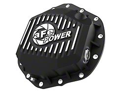 AFE Pro Series Rear Differential Cover with Machined Fins; Black (20-25 Sierra 3500 HD)
