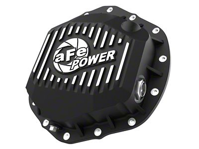 AFE Pro Series Rear Differential Cover with Machined Fins; Black (20-25 Sierra 3500 HD)