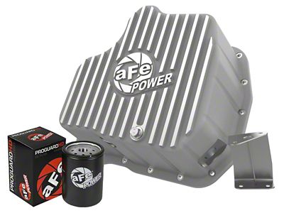 AFE Street Series Deep Engine Oil Pan with Machined Fins; Raw (07-10 6.6L Duramax Sierra 3500 HD)