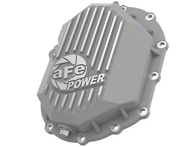 AFE Street Series Front Differential Cover with Machined Fins; Raw (11-19 6.0L Sierra 3500 HD; 11-25 6.6L Duramax Sierra 3500 HD)