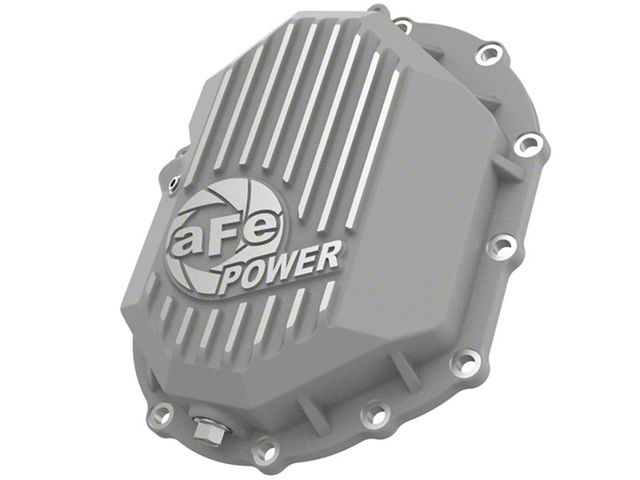 AFE Street Series Front Differential Cover with Machined Fins; Raw (11-19 6.0L Sierra 3500 HD; 11-24 6.6L Duramax Sierra 3500 HD)