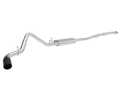 AFE Apollo GT Series Single Exhaust System with Black Tip; Side Exit (19-24 2.7L Silverado 1500)