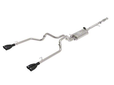 AFE Gemini XV 3-Inch Dual Exhaust System with Black Tips; Rear Exit (19-25 5.3L Silverado 1500 w/ Factory Dual Exhaust)