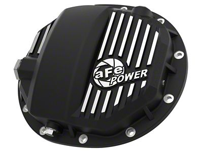 AFE Pro Series Rear Differential Cover with Machined Fins; Black; AAM 9.5/9.76 (14-24 Silverado 1500)