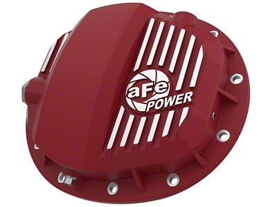 AFE Pro Series Rear Differential Cover with Machined Fins; Red; GMCH 9.5-12 (19-24 Silverado 1500)