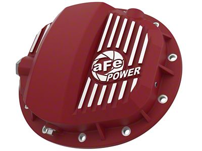 AFE Pro Series Rear Differential Cover with Machined Fins; Red; GMCH 9.5-12 (19-23 Silverado 1500)