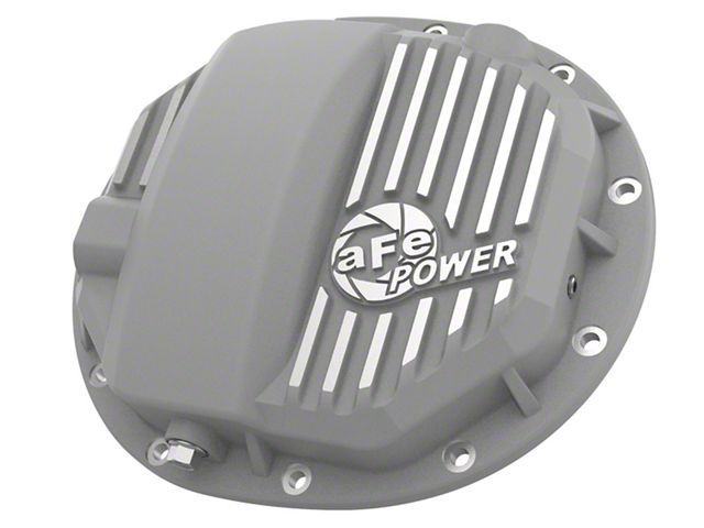 AFE Street Series Rear Differential Cover with Machined Fins; Raw; AAM 9.5/9.76 (14-24 Silverado 1500)