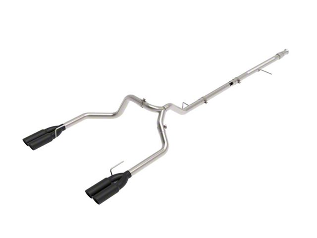 AFE Vulcan Series 3-Inch DPF-Back Dual Exhaust System with Black Tips; Rear Exit (20-24 3.0L Duramax Silverado 1500)