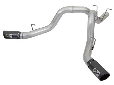 AFE ATLAS 4-Inch DPF-Back Dual Exhaust System with Black Tips; Side Exit (17-19 6.6L Duramax Silverado 2500 HD)
