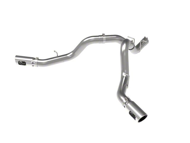AFE Large Bore-HD 4-Inch DPF-Back Dual Exhaust System with Polished Tips; Side Exit (20-24 6.6L Duramax Silverado 2500 HD)