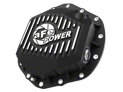 AFE Pro Series Rear Differential Cover with Machined Fins; Black (20-24 Silverado 2500 HD)