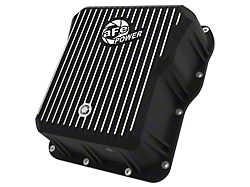 AFE Pro Series Transmission Pan with Machined Fins; Black (07-19 6.6L Duramax Silverado 2500 HD)