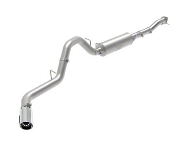 AFE Apollo GT Series 4-Inch Single Exhaust System with Polished Tip; Side Exit (20-24 6.6L Gas Silverado 3500 HD)