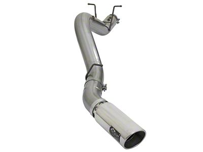 AFE Large Bore-HD 5-Inch DPF-Back Single Exhaust System with Polished Tip; Side Exit (17-19 6.6L Duramax Silverado 3500 HD)