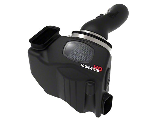 AFE Momentum HD Cold Air Intake with Pro 10R Oiled Filter; Black (20-24 6.6L Duramax Silverado 3500 HD)