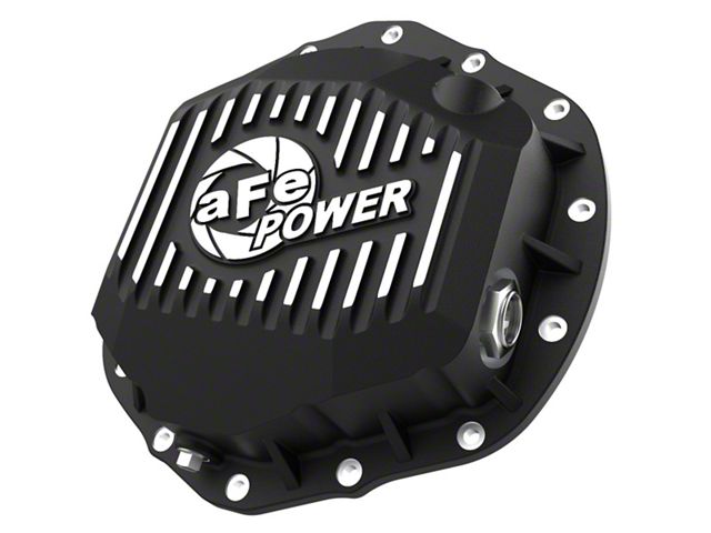 AFE Pro Series Rear Differential Cover with Machined Fins; Black (20-24 Silverado 3500 HD)