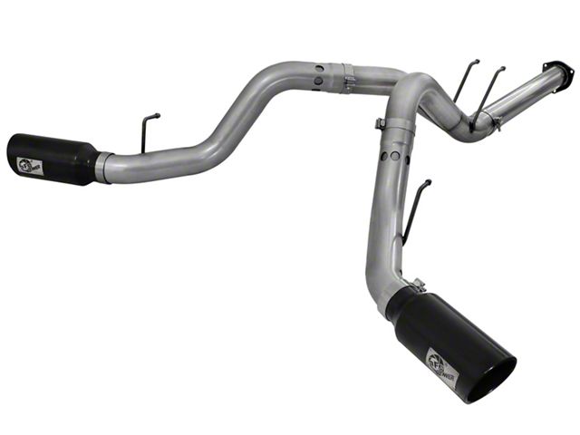 AFE Large Bore-HD 4-Inch DPF-Back Dual Exhaust System with Black Tips; Side Exit (11-14 6.7L Powerstroke F-250 Super Duty)