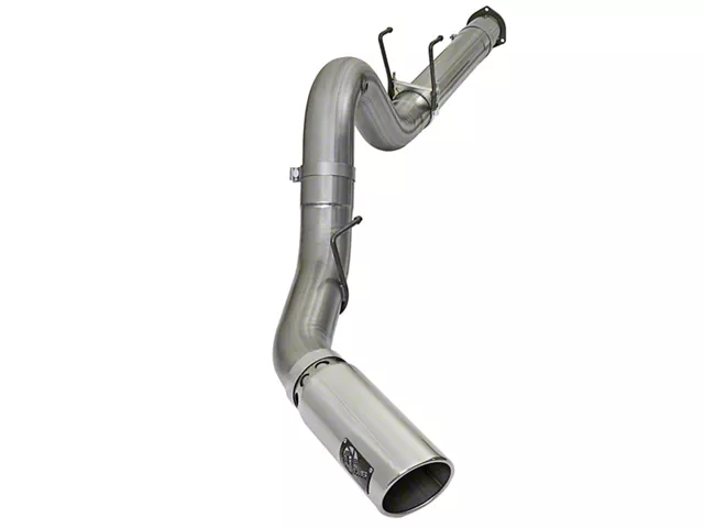 AFE Large Bore-HD 5-Inch DPF-Back Single Exhaust System with Polished Tip; Side Exit (17-22 6.7L Powerstroke F-250 Super Duty)