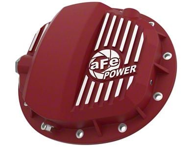 AFE Pro Series Rear Differential Cover with Machined Fins; Red; GMCH 9.5 (19-24 V8 Tahoe)
