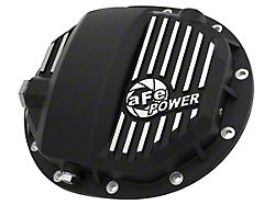 AFE Pro Series Rear Differential Cover with Machined Fins; Black; AAM 9.5/9.76 (15-26 V8 Yukon)