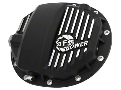 AFE Pro Series Rear Differential Cover with Machined Fins; Black; AAM 9.5/9.76 (15-26 V8 Yukon)