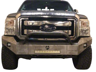 Affordable Offroad Modular Non-Winch Front Bumper with Bull Bar and and LED Lights; Black (11-16 F-250 Super Duty)