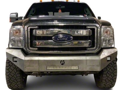 Affordable Offroad Modular Non-Winch Front Bumper with and LED Lights; Bare Metal (11-16 F-250 Super Duty)