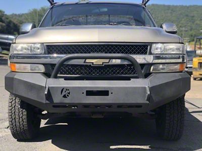 Affordable Offroad Modular Winch Front Bumper with Bull Bar; Black (99-06 Silverado 1500)