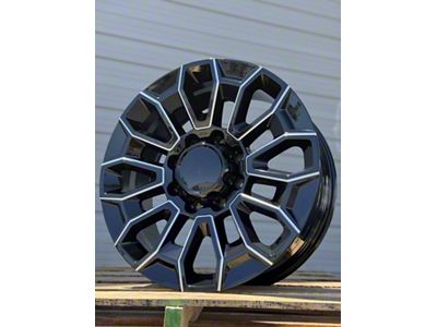 AGP Wheels 140 Milled Black 8-Lug Wheel; 22x9; 24mm Offset (11-14 Sierra 2500 HD)