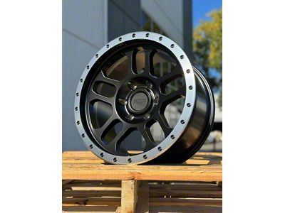 AGP Wheels Trux Matte Black with Machined Ring 6-Lug Wheel; 17x9; 1mm Offset (24-25 Ranger)