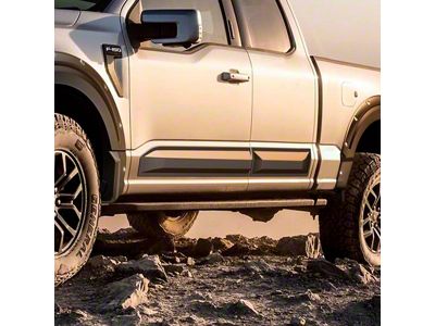 Air Design Door Rocker Panels; Satin Black (21-25 F-150 SuperCab)