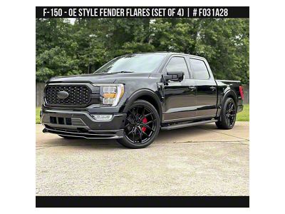 Air Design OE Style Fender Flares; Satin Black (21-23 F-150, Excluding Raptor)
