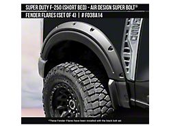 Air Design Super Bolt Fender Flares; Satin Black (23-26 F-250 Super Duty SuperCrew w/ 6-3/4-Foot Bed)
