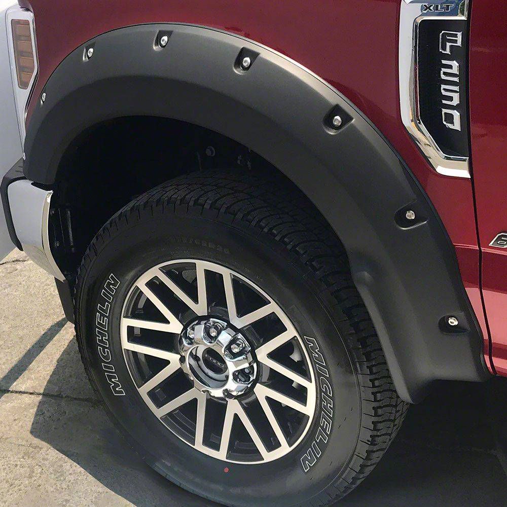 Air Design F250 Super Duty Super Bolt Fender Flares; Unpainted