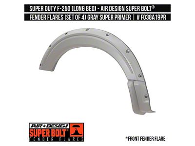 Air Design Super Bolt Fender Flares; Unpainted (23-26 F-250 Super Duty SuperCab w/ 8-Foot Bed)