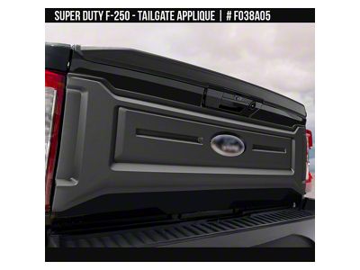 Air Design Tailgate Applique; Satin Black (23-26 F-250 Super Duty)