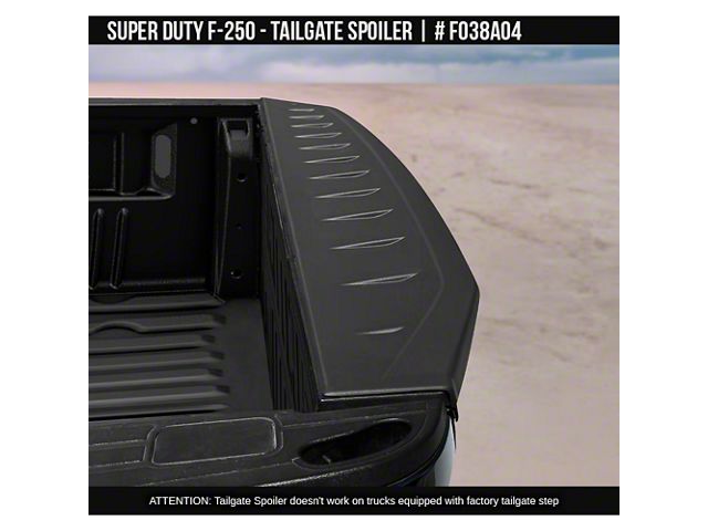 F250 Rear Spoiler Air Design F-250 Super Duty Tailgate Spoiler; Satin Black FO38A04 (23 ...