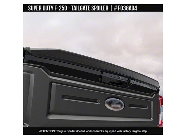 F250 Rear Spoiler Air Design F-250 Super Duty Tailgate Spoiler; Unpainted FO38A04PR (23 ...
