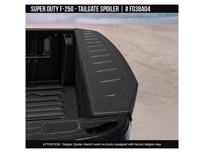 Air Design Tailgate Spoiler; Satin Black (23-26 F-350 Super Duty w/o Tailgate Step)