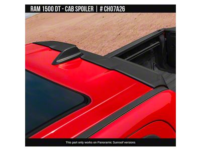 Air Design Cab Spoiler; Satin Black (19-26 RAM 1500 w/ Panoramic Sunroof)