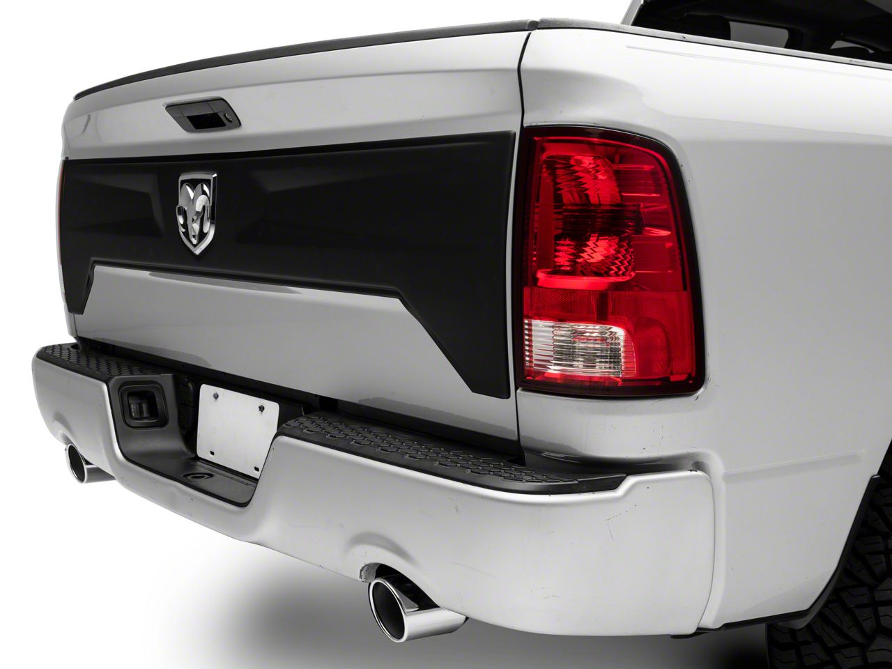 Air Design RAM 1500 Tailgate Applique; Satin Black CH06A17SB (1318 RAM