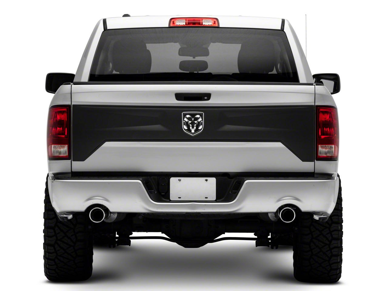 Air Design RAM 1500 Tailgate Applique; Satin Black CH06A17SB (1318 RAM